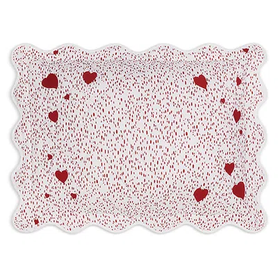 Matouk Celine Hearts Mini Embroidered Boudoir Pillow Cover In Pink
