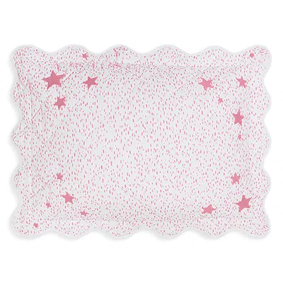 Matouk Celine Hearts Mini Embroidered Boudoir Pillow Cover In Pink