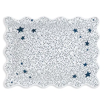 Matouk Celine Stars Mini Embroidered Boudoir Pillow Cover In Blue