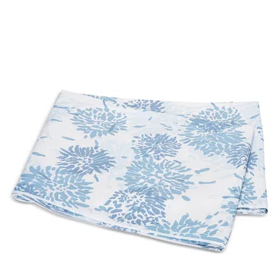 Matouk Chrysanthemum Flat Sheet, Twin In Blue