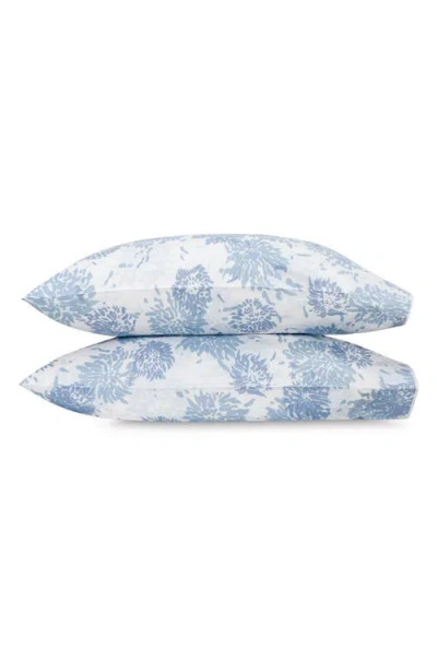 Matouk Chrysanthemum Set Of 2 500 Thread Count Pillowcases In Blue