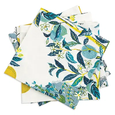 Matouk Citrus Garden Napkins, Set Of 4 In Green