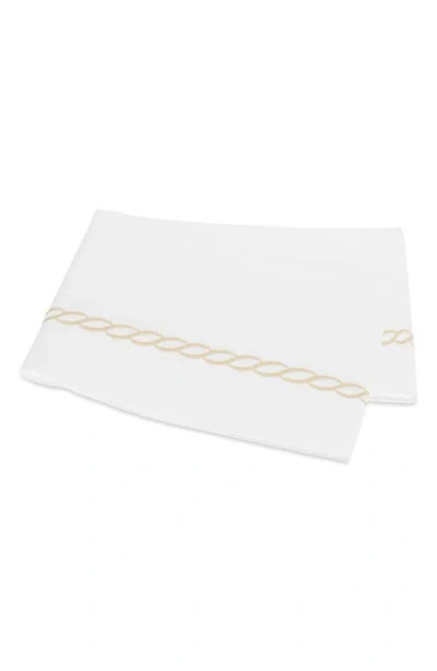 Matouk Classic Chain Cotton Percale Flat Sheet In White