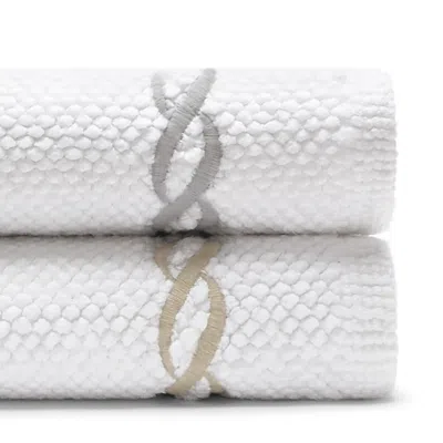 Matouk Classic Chain Milagro Bath Rug - Exclusive In White/pearl Gray
