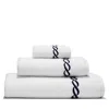 Matouk Classic Chain Milagro Hand Towel - Exclusive In White/navy