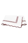 Matouk Classic Chain Scallop 600 Thread Count Flat Sheet In Red