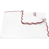 Matouk Classic Chain Scallop Duvet Cover In Red