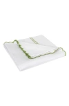 Matouk Classic Chain Scallop Matelasse Full/queen Coverlet In Spring Green