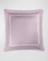 Matouk Classic Chain Scallop Matelasse Euro Sham In Deep Lilac/bone
