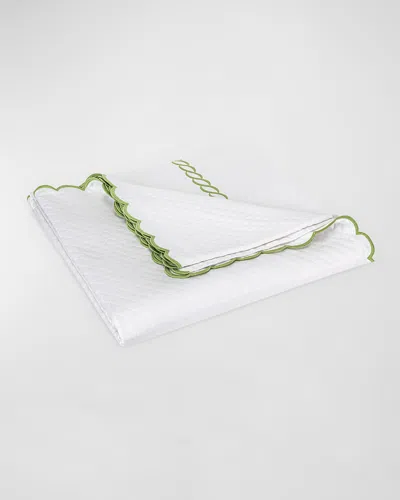 Matouk Classic Chain Scallop Matelasse King Coverlet In White