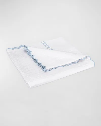 Matouk Classic Chain Scallop Matelasse King Coverlet In Light Blue