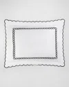 Matouk Classic Chain Scallop Matelasse Standard Sham In Black