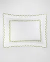 Matouk Classic Chain Scallop Matelasse Standard Sham In Spring Green
