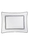 Matouk Classic Chain Scallop Matelassé Pillow Sham In Black