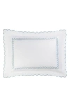 Matouk Classic Chain Scallop Matelassé Pillow Sham In Light Blue