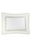 Matouk Classic Chain Scallop Matelasse Standard Sham In Spring Green