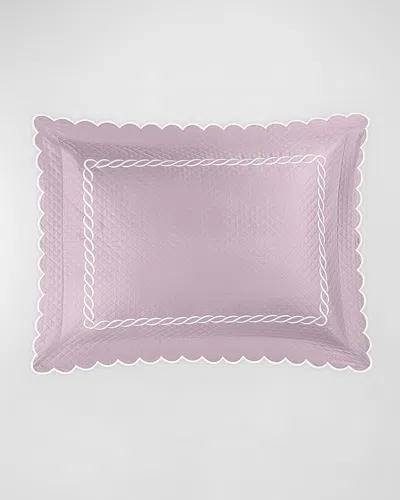 Matouk Classic Chain Scallop Matelasse Standard Sham In Pink