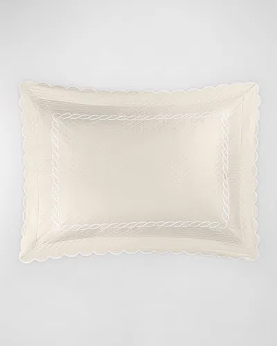 Matouk Classic Chain Scallop Matelasse Standard Sham In Neutral