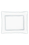 Matouk Classic Chain Scallop Pillow Sham In Hazy Blue