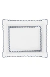 Matouk Classic Chain Scallop Pillow Sham In Navy