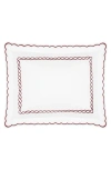 Matouk Classic Chain Scallop Pillow Sham In Red
