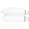 Matouk Classic Chain Scallop Set Of 2 600 Thread Count Pillowcases In Navy