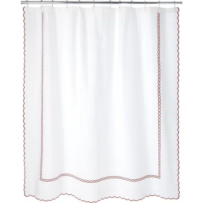 Matouk Classic Chain Scallop Shower Curtain In Red