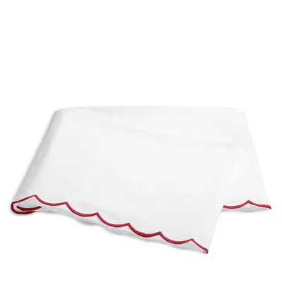 Matouk Dakota Percale Flat Sheet, Full/queen In Red