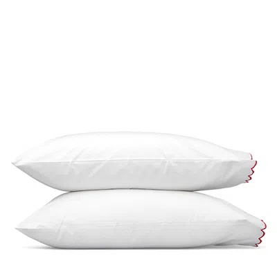 Matouk Dakota Percale King Pillowcase, Set Of 2 In White