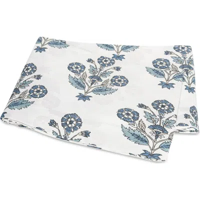 Matouk Dalila 500 Thread Count Cotton Percale Flat Sheet In Mineral Blue