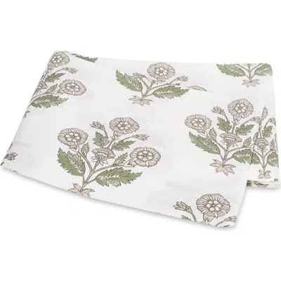 Matouk Dalila 500 Thread Count Cotton Percale Flat Sheet In Pebble
