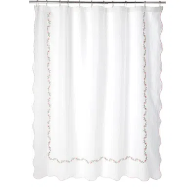 Matouk Daphne Linen Shower Curtain In Blush