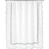 Matouk Daphne Linen Shower Curtain In Palm