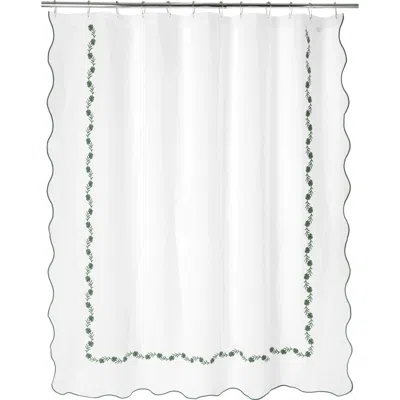 Matouk Daphne Linen Shower Curtain In Palm