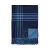 Matouk Diego Plaid Alpaca Wool Throw In Blue