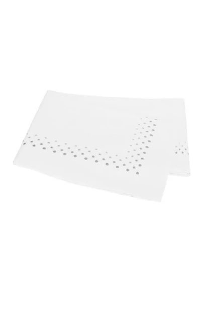Matouk Dorothy 600 Thread Count Cotton Percale Flat Sheet In Silver Ombre