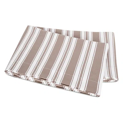 Matouk Elio Striped Flat Sheet, King In Brown