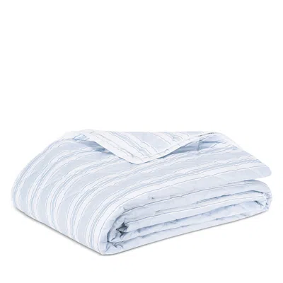 Matouk Elio Striped Quilt, Full/queen In Blue