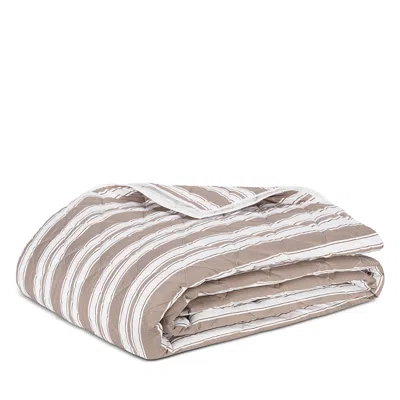 Matouk Elio Striped Quilt, Full/queen In Brown