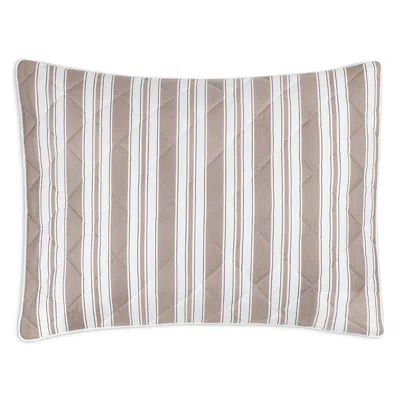 Matouk Elio Striped Quilted Standard Sham In Brown