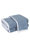 Matouk Enzo Cotton Washcloth In Sea/ White