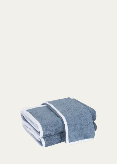 Matouk Enzo Washcloth In Sea/white