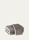 Matouk Enzo Washcloth In Smoke Gray/white
