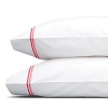 Matouk Set Of 2 Amara Triple Pearl Embroidered Cotton Pillowcase In Hibiscus