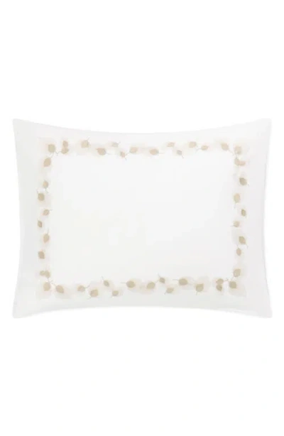 Matouk Feather Embroidered Pillow Sham In Gold