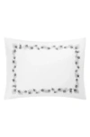 Matouk Feather Embroidered Pillow Sham In Silver
