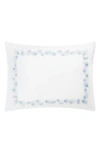 Matouk Feather Embroidered Pillow Sham In Blue