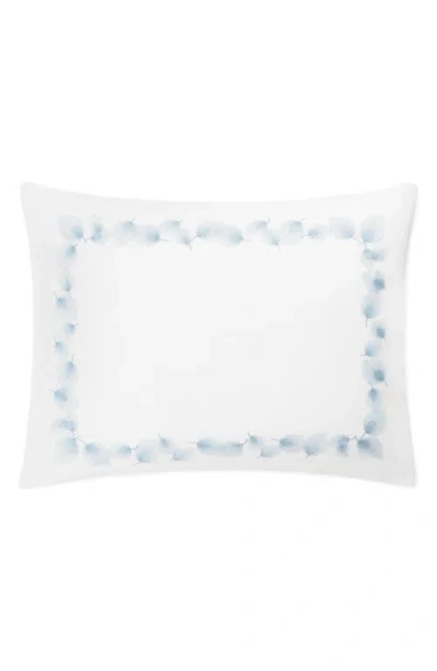 Matouk Feather Embroidered Pillow Sham In Blue