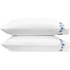 Matouk Feather Set Of 2 Embroidered 1,000 Thread Count Pillowcases