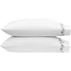 Matouk Feather Set Of 2 Embroidered 1,000 Thread Count Pillowcases